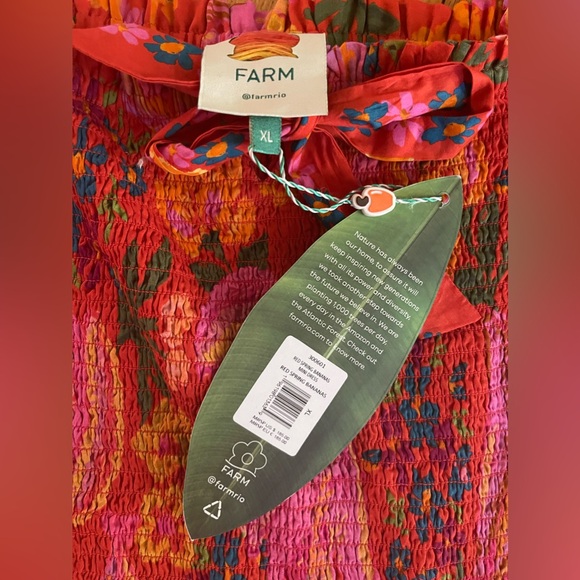 Farm Rio Red Spring Bananas Mini Dress Size XL NWT - Picture 3 of 5